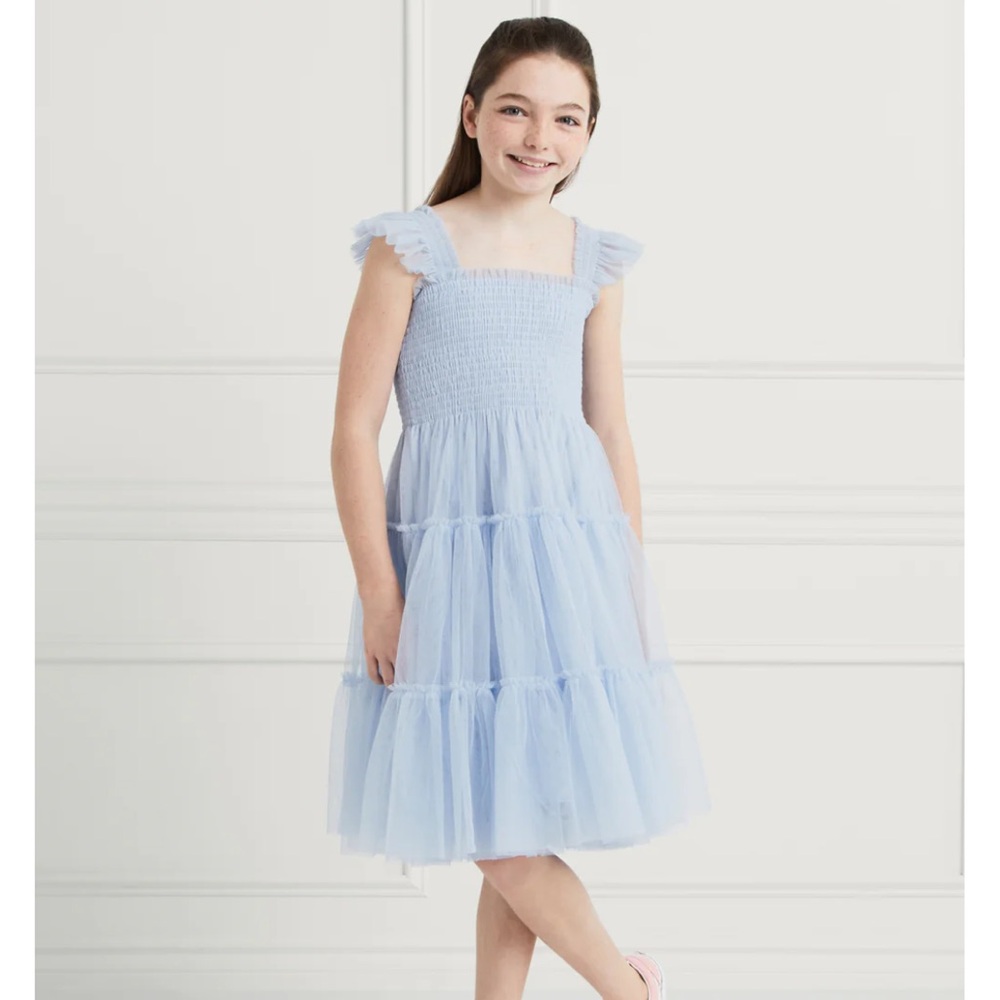 Hill House Home Tiny Tulle Ellie Nap Dress powder blue tulle. Size 11/12 girls.